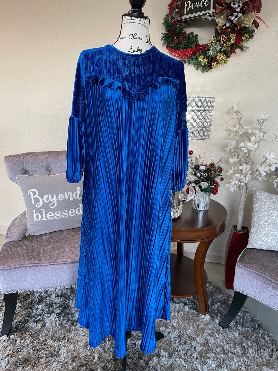 Royal Pleated Dress The Mustard Seed Online Store Royal Pleated Dress The Mustard Seed Online Store