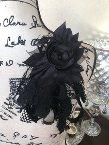 Black Royalty Flower Pin AB # 89