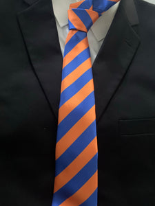 SK 160 Orange and Blue Classic Stripe Tie