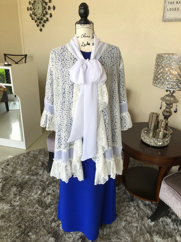 Cream and White Lacey Swing Jacket (PL)