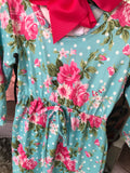 Girl’s Aqua Floral Dress