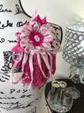 Pink and Fuchsia Flower Pin AB # 104