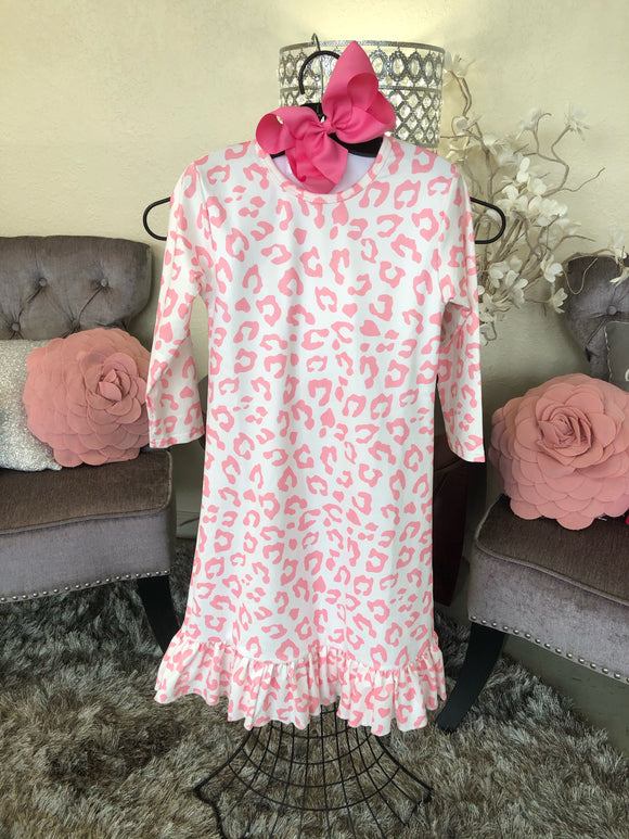 Girl’s Pink Animal Print Dress