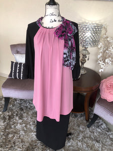 Isabella Mauve Scarf-Style Tunic/Top