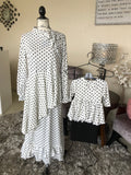 Girl’s White with Black Dots Tunic/Top