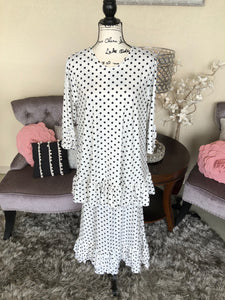 Brooke White with Black Polka Dots Tunic/Top