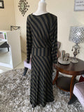 Olive and Black Wide Stripe Dress