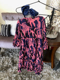 Girl’s Coral and Navy Camouflage Dress