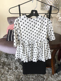 Girl’s White with Black Dots Tunic/Top