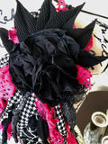 Black and Hot Pink Flower Pin # 474