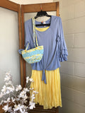 Teal/Yellow Wrapped Clothesline Purse