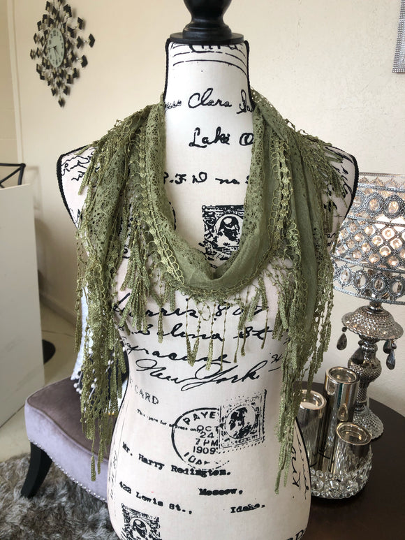 Olive Lace  Scarf