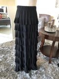Black Layered Ruffled Skirt