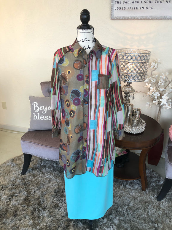 Retro Dots and Stripes Tunic/Top