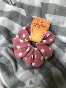Mauve and White Dots Scrunchies # 102