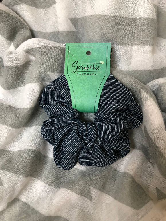 Navy and White Pin Stripe Scrunchies # 130