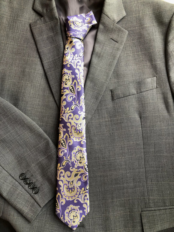 SK 169 Purples and Taupes with Black Tie
