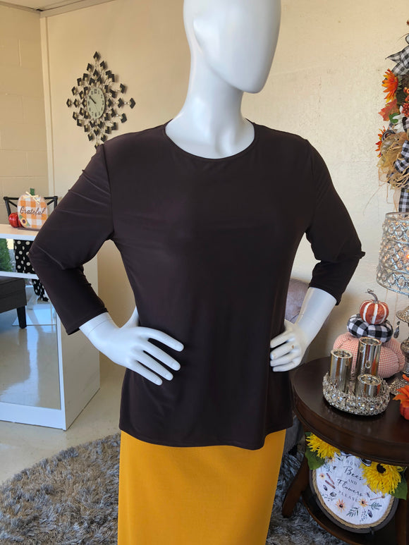 Chocolate Brown ITY Layering Top