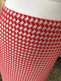 Coral Houndstooth Straight Skirt