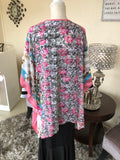 Pink Multi Print Scarf Kimono (PL)