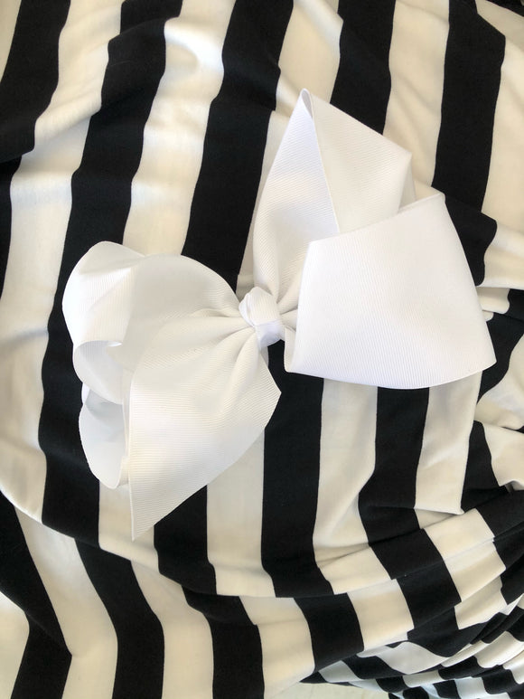 While Hair Bow - 8”