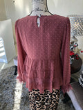 Dusty Rose Dotted Swiss Tunic/Top