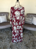 Burgundy Floral Dress (PL)