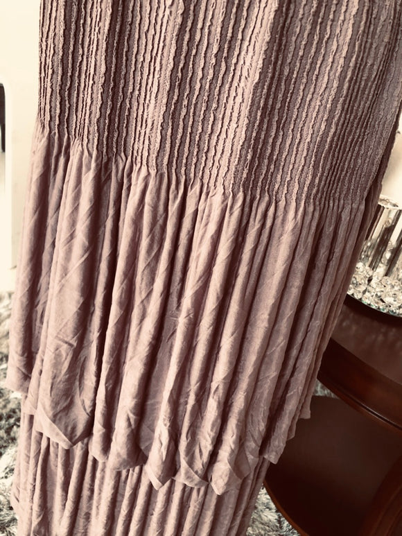Deep Taupe Layered Bubble Skirt