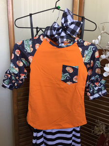 Girl’s Orange Pumpkin Cargo Top