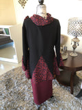 Mia Black With Red Floral Insets PL