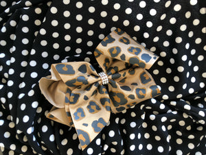 Leopard Hair Bow - 8”