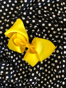 Bright Yellow Hair Bow - 8”