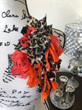 AB 115 Leopard and Orange Flower Pin