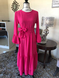 Sadie Bright Pink Dotted Swiss Dress (PL)