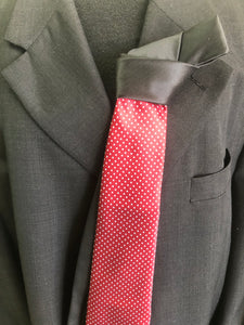 CK 161 Red with White Mini Blocks W/Black Contrast Knot