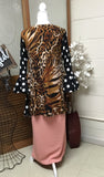 Donna Leopard Black and White Polka DotTunic