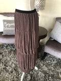 Deep Taupe Layered Bubble Skirt