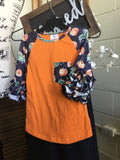 Girl’s Orange Pumpkin Cargo Top