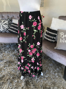 Black/Pink Floral Caroline Skirt (PL)