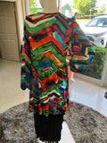 Colorful Abstract Tiered Tunic/Top