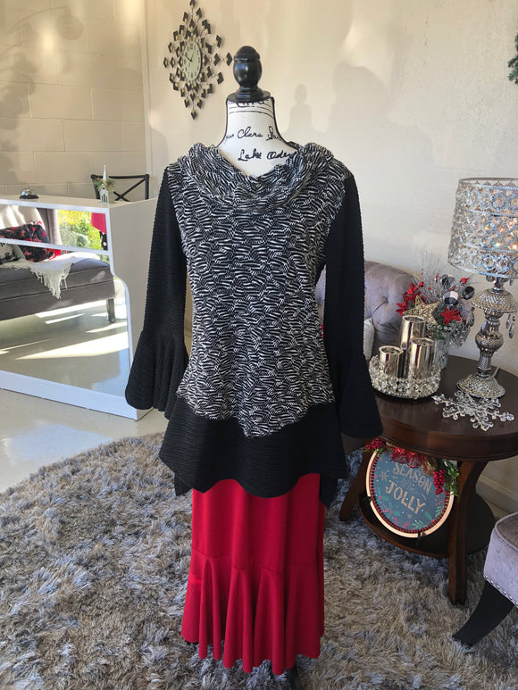 Black/White Mingle Tunic