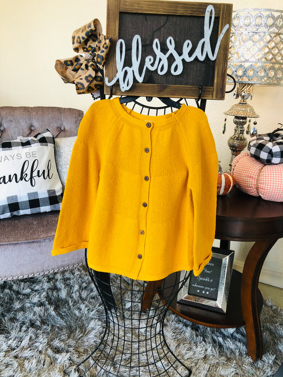 Girl’s Mustard Yellow Cardigan/Sweater